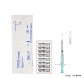 20PCs 1.4X8mm 134.2khz FDX-B Pet Microchips Disposable Animal Implant Chip Registered