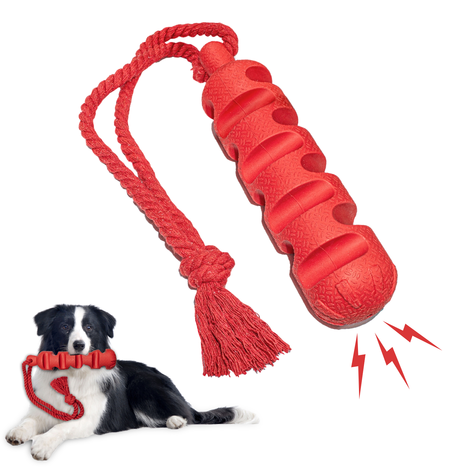 ISENVO Dog Chew Toys- Toughest Dog Squeaky Toys with Thick Rope for Aggressive Chewers