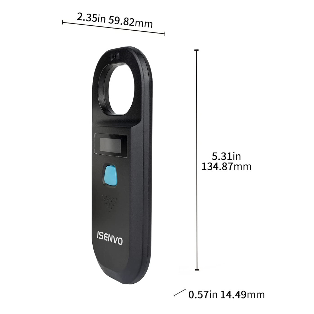 ISENVO Pet Microchip Scanner Rechargeable RFID EMID Micro Chip Reader ...